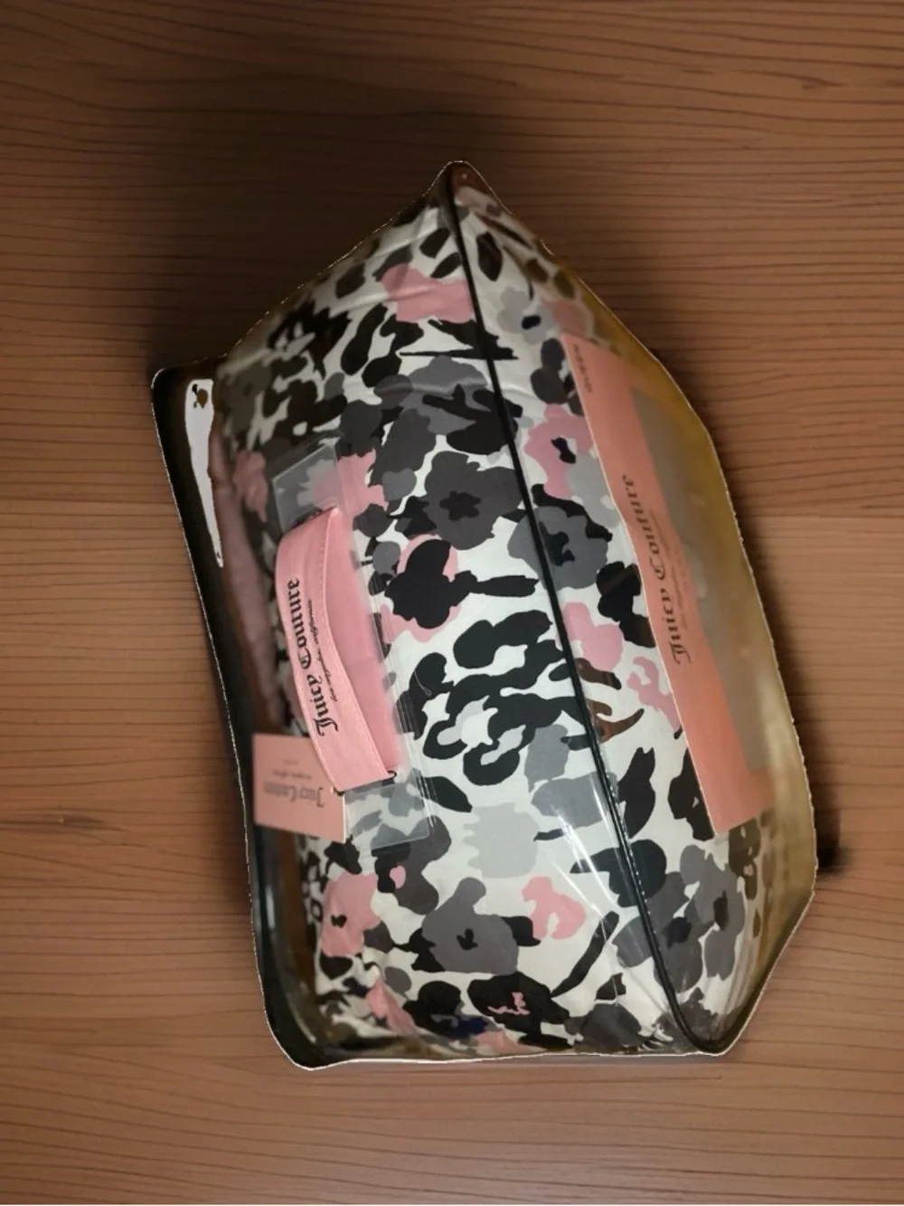 Juicy Couture 4-Piece Queen Printed Bed Set - Black Pink Floral Camo Comforter
